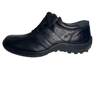 Sketchers Men's Black Leather Oxford Shoes Mens 11.5 Comfort Casual Italy EUC